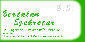 bertalan szekretar business card